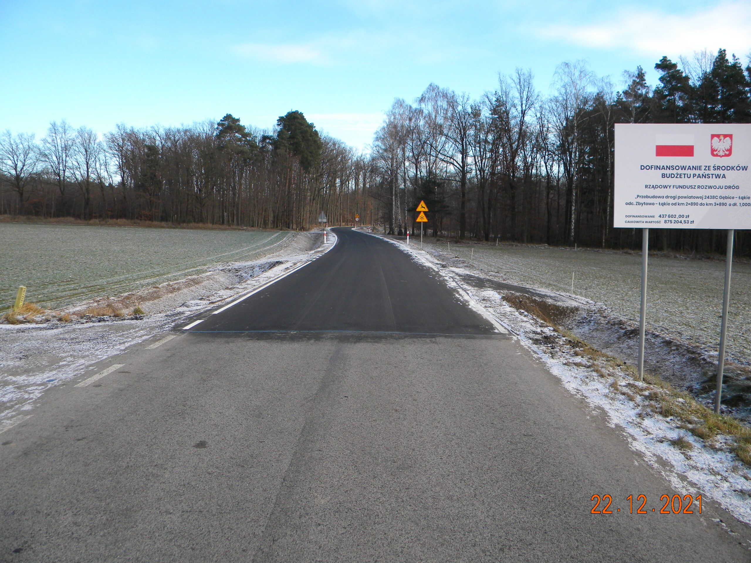 Przebudowa drogi powiatowej nr 2438C Gębice – Łąkie